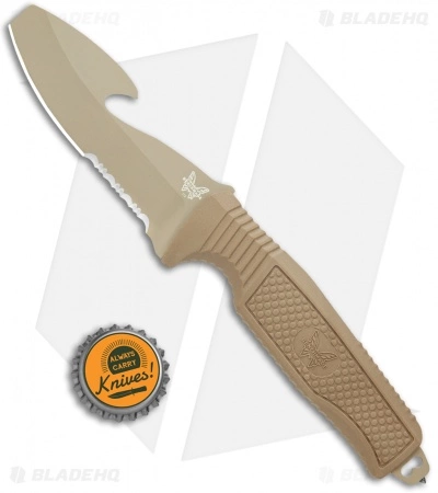 Benchmade H2O Fixed Blade Dive Knife Tan Santoprene (3.5" Tan Serr) 7 Benchmade H2O Fixed Blade Dive Knife Tan Santoprene (3.5" Tan Serr) - Image 5