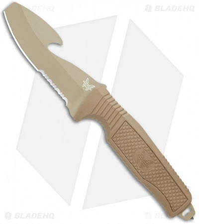 Benchmade H2O Fixed Blade Dive Knife Tan Santoprene (3.5" Tan Serr) 3 Benchmade H2O Fixed Blade Dive Knife Tan Santoprene (3.5" Tan Serr)