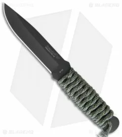 Fox Knives Black Fox Throwing Knife Gray/Green Cord (4.3" Gray) BF726