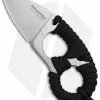 Fox Knives BlackFox Micro Fixed Blade Neck Knife Black Paracord (1.5" Satin) 12FX092
