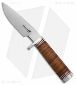 Blackjack Knives BlackJack Classic Model 124 Fixed Blade Knife Stacked Leather (7" Satin)