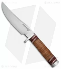 Blackjack Knives BlackJack Classic Model 127 Fixed Blade Knife Stacked Leather (6" Satin)