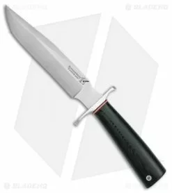 Blackjack Knives Blackjack Classic Model 7 Fixed Blade Knife Solid Black Micarta (7" A-2 Satin)
