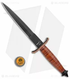 Boker Plus V-42 Devil's Brigade Fixed Blade Knife Leather (7" Black) 02BO1942 -Avokelavavat Sales Store Boker Plus V 42 Devils Brigade Wood Black BHQ 135693 jr bottlecap