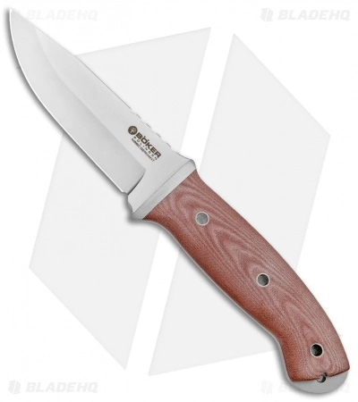 Boker T3 Fixed Blade Knife Brown Micarta (4.25" Satin) 3 Boker T3 Fixed Blade Knife Brown Micarta (4.25" Satin)