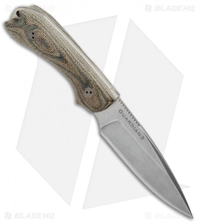 Bradford Knives Guardian3 Fixed Blade 3D Camo Micarta (3.5" False Edge/M390/SW) 4 Bradford Knives Guardian3 Fixed Blade 3D Camo Micarta (3.5" False Edge/M390/SW) - Image 2