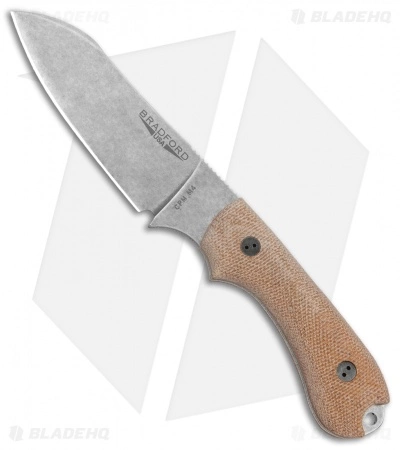 Bradford Guardian3 Sheepsfoot Fixed Blade Knife 3D Natural Micarta (3.5" SW M4) 3 Bradford Guardian3 Sheepsfoot Fixed Blade Knife 3D Natural Micarta (3.5" SW M4)