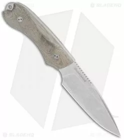 Bradford Knives Guardian4 Knife 3D OD Green Micarta (False Edge/M390/Stonewash) -Avokelavavat Sales Store Bradford Knives Guardian4 Knife OD Green Micarta False Edge SW BHQ 102321 jr spine