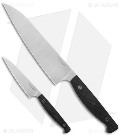 Bradford Knives 8" Chef Knife & Paring Knife Set Black G-10 3 Bradford Knives 8" Chef Knife & Paring Knife Set Black G-10