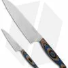 Bradford Knives 8" Chef Knife & Paring Knife Set Blue /Black/Gray G-Wood -Avokelavavat Sales Store Bradford Knvies 8in Chef Knife Paring Knife Set G Wood BHQ 176509 jr