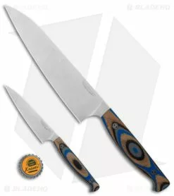 Bradford Knives 8" Chef Knife & Paring Knife Set Blue /Black/Gray G-Wood -Avokelavavat Sales Store Bradford Knvies 8in Chef Knife Paring Knife Set G Wood BHQ 176509 jr bottlecap