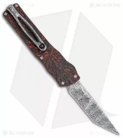 Brian Tighe & Friends Brian Tighe Custom Small Twist Tighe Tanto OTF Red Fat CF (2.75" Damasteel)