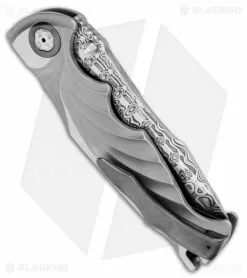 Brian Tighe Custom Tighe Breaker Recurve Automatic Knife BB Ti (4" Damasteel) -Avokelavavat Sales Store Brian Tighe Custom Tighe Breaker Recurve BB Ti Damasteel BHQ 77985 jr side