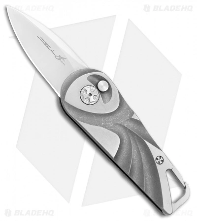 Brian Tighe Custom Tighe Nee Automatic Knife Two-Tone Titanium (1.9" Hand Satin) 3 Brian Tighe Custom Tighe Nee Automatic Knife Two-Tone Titanium (1.9" Hand Satin)