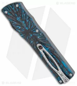 Brian Tighe & Friends Brian Tighe Custom Twist Tighe Clip Point OTF Blue Fat CF (3.75" Damasteel) -Avokelavavat Sales Store Brian Tighe Custom Twist Tighe CP Blue Fat Carbon Damasteel BHQ 115799 jr side