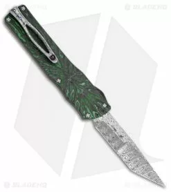 Brian Tighe & Friends Brian Tighe Custom Twist Tighe Tanto OTF Green Fat CF (3.75" Damasteel)