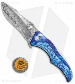 Brian Tighe Custom Zip Tighe Button Lock Knife Timascus (3.75" Damasteel) -Avokelavavat Sales Store Brian Tighe Custom Zip Tighe Timascus Damasteel BHQ 71556 jr bottlecap