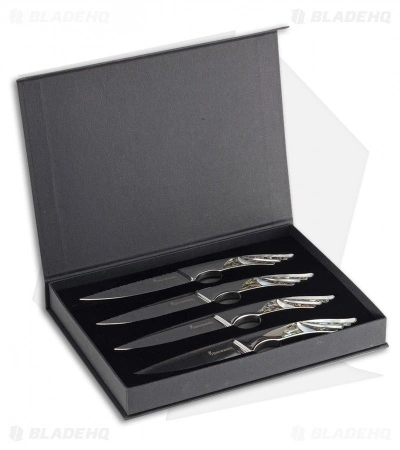 Browning Russ Kommer 4 Piece Steak Knife Set Abalone/MOP (4" Mirror) BR0072 4 Browning Russ Kommer 4 Piece Steak Knife Set Abalone/MOP (4" Mirror) BR0072 - Image 2