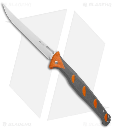 Buck Hookset Fresh Folding Fillet Knife Gray/Orange (6.5" Satin) 0148ORS 3 Buck Hookset Fresh Folding Fillet Knife Gray/Orange (6.5" Satin) 0148ORS