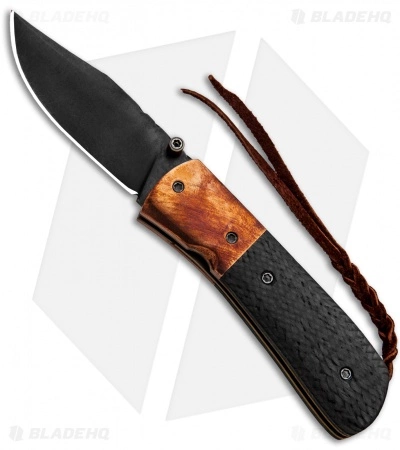 Burr Oak Knives C-MO Clip Point Knife Copper/Corvette Racing CF (2.6" Black) 3 Burr Oak Knives C-MO Clip Point Knife Copper/Corvette Racing CF (2.6" Black)