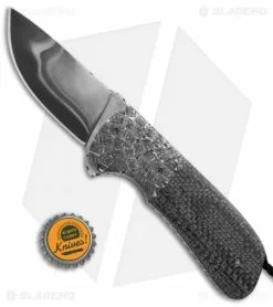 Burr Oak Knives Coffin Nail 3.0 Flipper Knife Zombie Mosaic/LSCF (3.6" San Mai) -Avokelavavat Sales Store Burr Oak Knives Coffin nail 3 zombie moasic LSCF san mai BHQ 71612 er size
