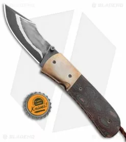 Burr Oak Knives Harpoon Mini Knife Snakeskin Micarta/Bronze (3" San Mai) -Avokelavavat Sales Store Burr Oak Knives Harpoon Mini Knife Snakeskin Micarta Bronze San Mai BHQ 99350 kp bottle cap