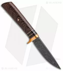 Burr Oak Knives Hunter Fixed Blade Knife Copper/Wenge (3.9" Damascus) -Avokelavavat Sales Store Burr Oak Knives Hunter Copper Wenge Damascus BHQ 87676 jr spine