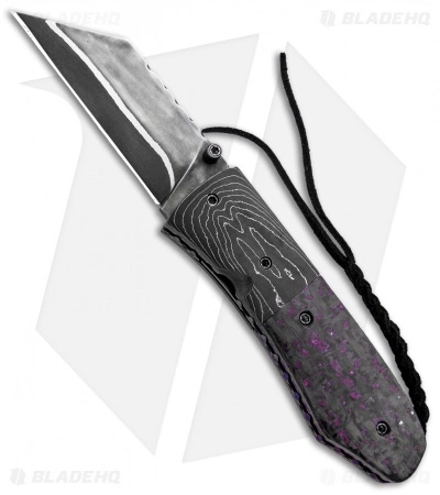 Burr Oak Knives Mini Combat Utility Knife Carbon Fiber/Sugilite (3.375" San Mai) 3 Burr Oak Knives Mini Combat Utility Knife Carbon Fiber/Sugilite (3.375" San Mai)