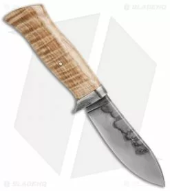 Burr Oak Knives Nessmuk Fixed Blade Wrought Iron/Curly Maple (4.6" Hamon) -Avokelavavat Sales Store Burr Oak Knives Nessmuk Wrought Iron Curly Maple Hamon BHQ 87677 jr spine