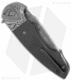 Ball Custom Knives Butch Ball Custom Liner Lock Flipper Knife Damascus/CF (3.25" Damascus) -Avokelavavat Sales Store Butch Ball Custom damascus cf BHQ 71667 er side