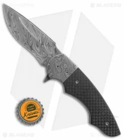 Ball Custom Knives Butch Ball Custom Liner Lock Flipper Knife Damascus/CF (3.25" Damascus) -Avokelavavat Sales Store Butch Ball Custom damascus cf BHQ 71667 er size