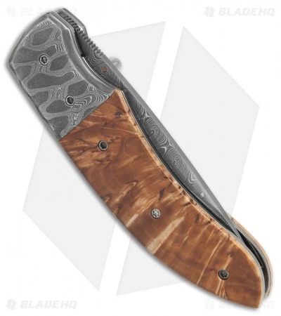 Ball Custom Knives Butch Ball Custom Liner Lock Knife Damascus/Masur Birch (3.4" Damascus) 5 Ball Custom Knives Butch Ball Custom Liner Lock Knife Damascus/Masur Birch (3.4" Damascus) - Image 3