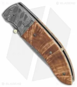 Ball Custom Knives Butch Ball Custom Liner Lock Knife Damascus/Masur Birch (3.4" Damascus) 7 Ball Custom Knives Butch Ball Custom Liner Lock Knife Damascus/Masur Birch (3.4" Damascus) -Avokelavavat Sales Store Butch Ball Custom damascus masur birch BHQ 71668 er spine