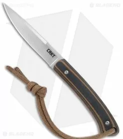 CRKT Folts Biwa Fixed Blade Knife Brown/Black G-10 (3" Satin)