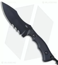 CRKT Kaila Cumings Bugsy Fixed Blade Knife Black G-10 (3.78" Black Veff Serr)
