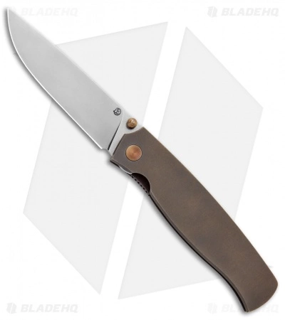 Cheburkov Knives Strizh S Liner Lock Knife Bronze Titanium (3.375" Bead Blast) 3 Cheburkov Knives Strizh S Liner Lock Knife Bronze Titanium (3.375" Bead Blast)