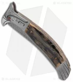 Chuck Gedraitis Alicanto Eagle Automatic Knife Mammoth Ivory (4.75" Damascus) -Avokelavavat Sales Store Chuck Gedraitis Alicanto Eagle Auto Mammoth Ivory Damascus BHQ 132172 jr spine