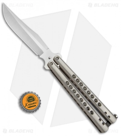 Chuck Gedraitis Knives Balisong #163 Titanium Butterfly Knife (4.25" Satin) 6 Chuck Gedraitis Knives Balisong #163 Titanium Butterfly Knife (4.25" Satin) - Image 4