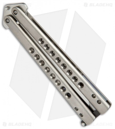 Chuck Gedraitis Knives Balisong #163 Titanium Butterfly Knife (4.25" Satin) 5 Chuck Gedraitis Knives Balisong #163 Titanium Butterfly Knife (4.25" Satin) - Image 3