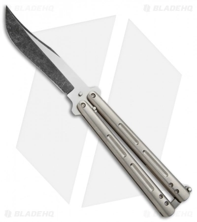Chuck Gedraitis Knives Balisong #164 Titanium Butterfly Knife (4.25" BB SW) 3 Chuck Gedraitis Knives Balisong #164 Titanium Butterfly Knife (4.25" BB SW)