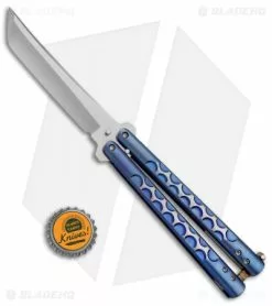 Chuck Gedraitis Chuck Gedraits Custom Balisong #165 Knife Blue Ti W/ Kevlar LSCF Latch (Satin) -Avokelavavat Sales Store Chuck Gedraitis Custom Channel Balisong 165 Blue Ti Kevlar LSCF Latch BHQ 71716 jr bottlecap