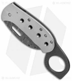 Chuck Gedraitis Karambit Frame Lock Knife Ti/Carbon Fiber (2.25"Damascus) -Avokelavavat Sales Store Chuck Gedraitis Karambit FL Ti CF Damascus BHQ 75811 jr spine