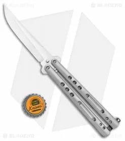 Chuck Gedraitis Knives Balisong #202 Titanium Butterfly Knife (4.25" Satin) -Avokelavavat Sales Store Chuck Gedraitis Knives Balisong 202 Ti Butterfly Satin BHQ 100745 jr bottlecap