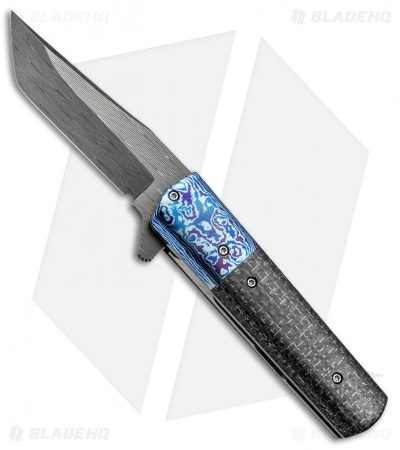 Chuck Gedraitis Small Yakuza Frame Lock Knife Silver LSCF/Timascus (3" Damascus) 3 Chuck Gedraitis Small Yakuza Frame Lock Knife Silver LSCF/Timascus (3" Damascus)