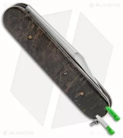 Chuck Gedraitis Swiss Army Switchblade Auto Knife Rag Micarta (3.25" Satin) -Avokelavavat Sales Store Chuck Gedraitis Swiss Army Switchblade Auto Rag Micarta Satin BHQ 147740 jr side open