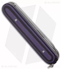 Chuck Gedraitis Switch Army Auto Knife Black / Purple G-10 (3.4" Satin) -Avokelavavat Sales Store Chuck Gedraitis Switch Army Switchblade Auto Black Purple G 10 BHQ 176346 jr side