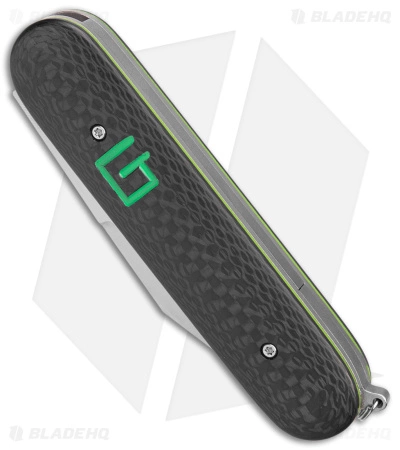 Chuck Gedraitis Switch Army Switchblade Auto Knife Black, Green CF (3.4" Satin) 4 Chuck Gedraitis Switch Army Switchblade Auto Knife Black, Green CF (3.4" Satin) - Image 2