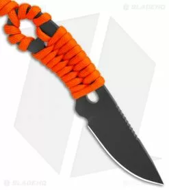 Condor Carlitos Neck Knife Fixed Blade Orange Paracord (2.5" Black) -Avokelavavat Sales Store Condor Carlitos Neck Knife Fixed Blade Orange Paracord Black CTK806 25HC BHQ 121364 jr spine