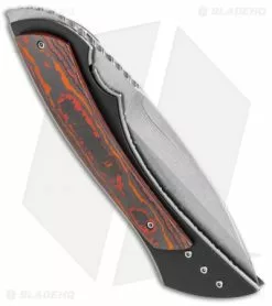 Corrie Schoeman B Ware Flipper Knife Fat Carbon (3.25" Damascus) 8 Corrie Schoeman B Ware Flipper Knife Fat Carbon (3.25" Damascus) -Avokelavavat Sales Store Corrie Schoeman B Ware Flipper Fat Carbon Damascus BHQ 24342 jr side