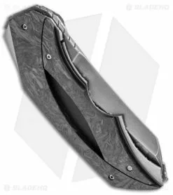 Corrie Schoeman X-Ecute Flipper Knife Marble Carbon Fiber (3" Damascus) -Avokelavavat Sales Store Corrie Schoeman X Ecute Flipper Marble CF Damascus BHQ 36835 jr side